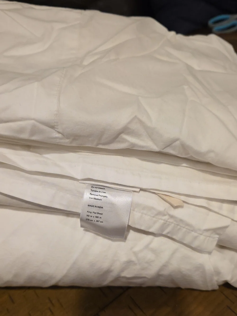 Quince Organic Crisp Percale Flat Sheet Set - King - White